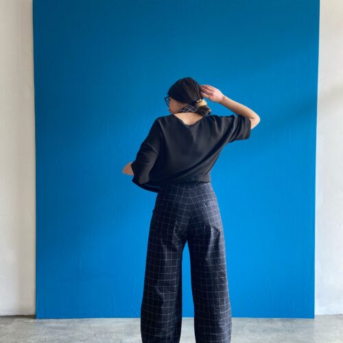 Pantalone Corniolo nero a quadri